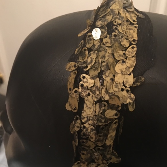 Macy's Style&Co Black And Gold Sequin Headband - Picture 4 of 5